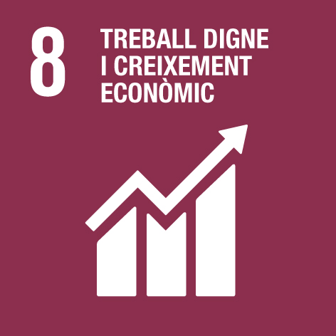 Icona ODS 8- Treball digne i Creixement Econòmic